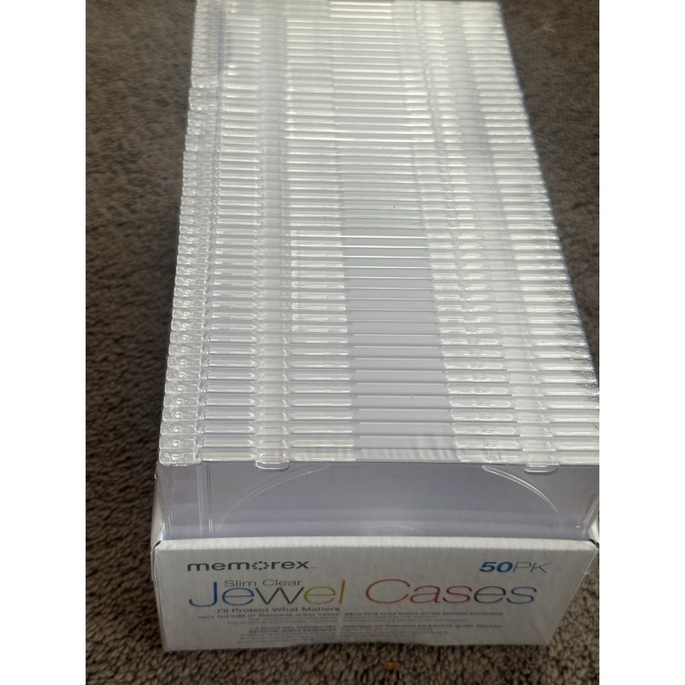 High Quality Memorex Slim Clear Jewel Cases 50 Pack New Sealed